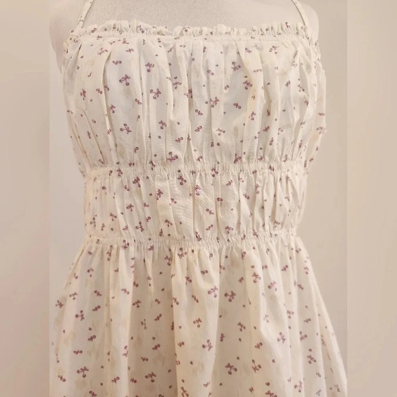 NMOT || FREE PEOPLE || gabby mini dress, white, ruching, ruffles, size small - Picture 5 of 10